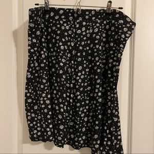 Black and White Floral Skirt